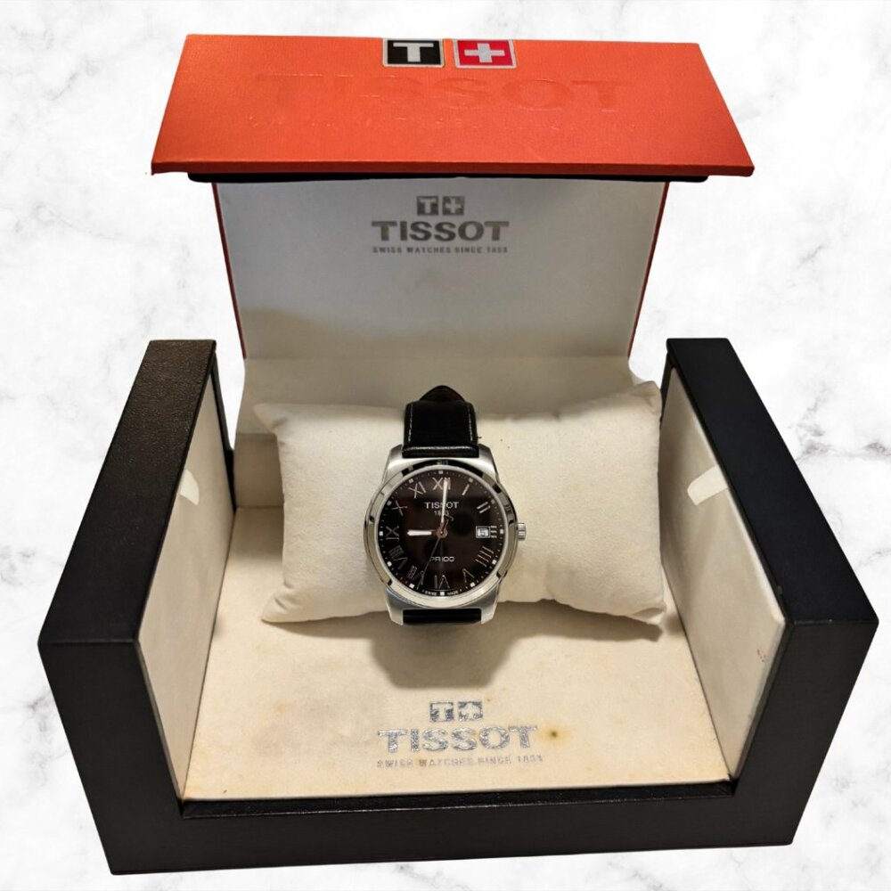 TISSOT PR 100 Swiss Quartz Watch | Full Set Box Papers Booklets Pouch